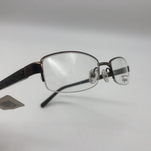 Tigress TGS112 Eyeglass Frame Women Spring Half Semi Rim Brown Animal 54-17-140 - Picture 3 of 11